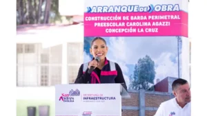 Destina Lupita Cuautle obra para mejorar la seguridad de preescolar en inspectoría Concepción La Cruz
