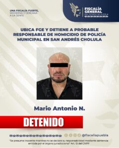 Detienen a probable responsable de homicidio de policía Detienen a probable responsable de homicidio de policía